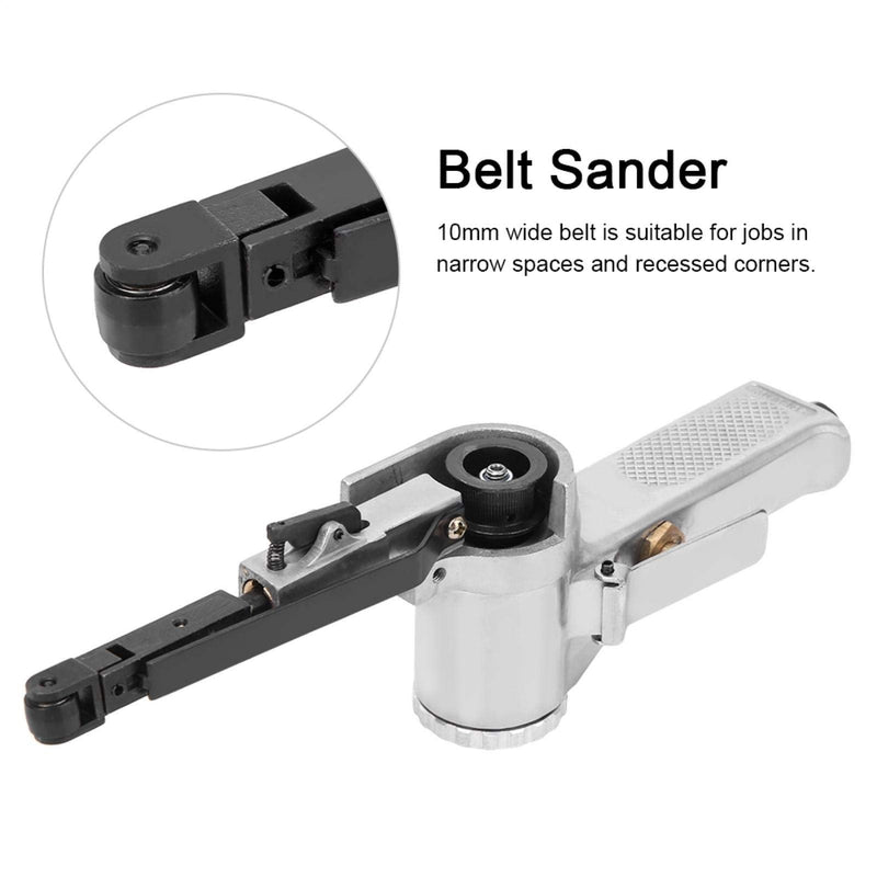 Eboxer Air Belt Sander, 10mm Pneumatic Belt Sander 3/8" x 13" with 3pcs Belts, File Sander for Cutting and Grinding, Air Grinding Polishing Tool for Wood Glass Metal