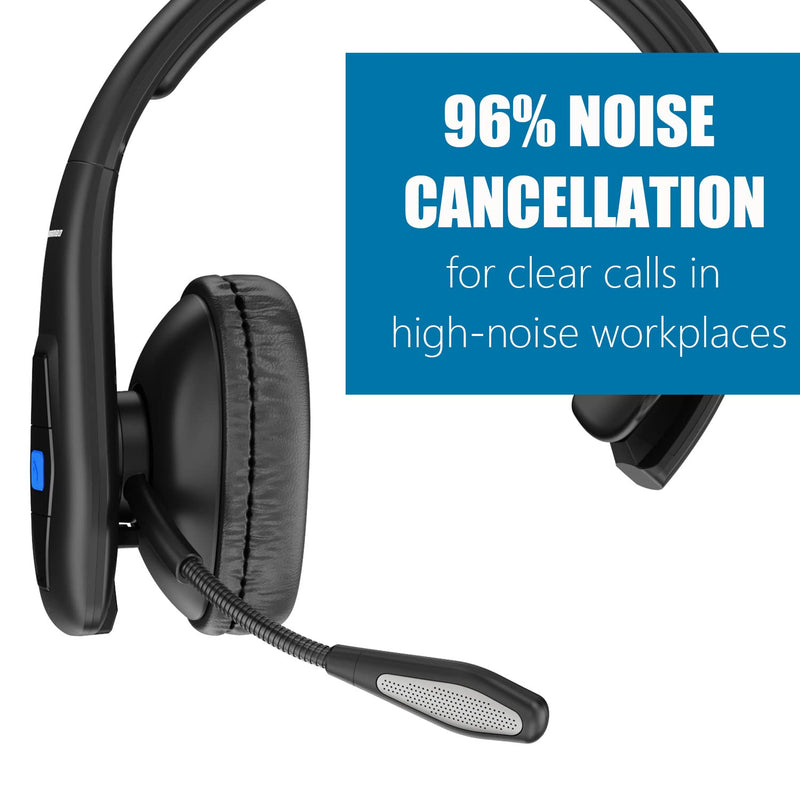 Conambo Trucker Bluetooth Headset – 60Hrs Worktime Trucker headset with CVC8.0 Dual Mic Noise Cancelling, Mute Button, Upgraded Comfort and Durability Wireless Headphones for Drivers, Work, Phone Call