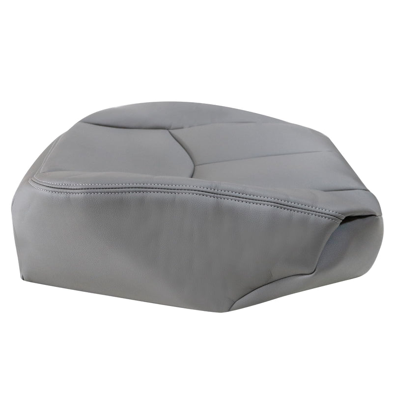 SecosAutoparts Driver Side Bottom Replacement Leather Seat Cover Gray# 922 Compatible with Chevy Silverado Sierra Tahoe Suburban Avalanche Yukon Yukon XL 2003 2004 2005 2006
