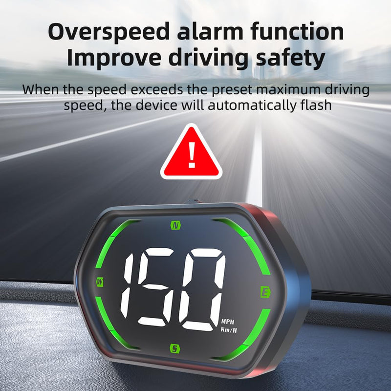 SinoTrack Universal GPS Speedometer, Car HUD Display with Large Screen & Speed Alarm | Heads-Up Display for All Vehicles Overspeed Warning Night Mode Real-Time Speed Tracking