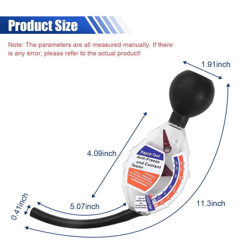 Antifreeze Coolant Tester, High Accuracy Dial Type Coolant Hydrometer Testers, Universal Car Battery Liquid Densitometer Automotive Antifreeze Tester 6/12/24V for Ethylene Glycol Coolant