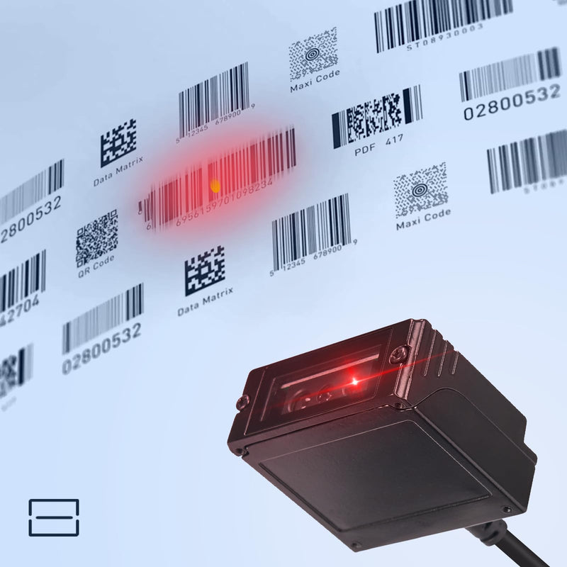 MUNBYN 2D Embedded Fixed Mount Barcode Scanner Scan Engine, Ultra-Rugged 1D 2D QR Barcode Reader Mini-Size, Suitable for Express and Factory Assembly Line Working(Only USB Port)