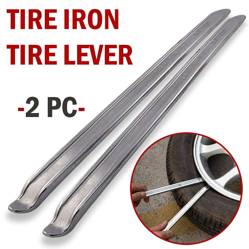 Tire Iron Spoons Changing Tire Lever Bar Set Repair Tool Kit Tyre Changer Remover Heavy Duty Metal Steel for Motorcycle Bike Scooter Bicycle Mower (2pc 11.7 INCH)