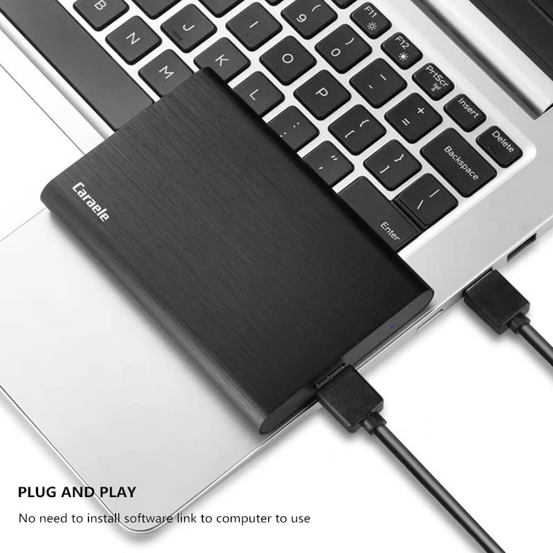 500GB Ultra Slim Portable External Hard Drive USB3.0 HDD Storage Compatible for PC, Desktop, Laptop, MacBook, Chromebook, Xbox One, Xbox 360, PS4 (Black) Black 500GB