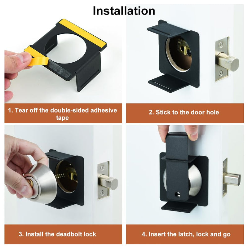 Deadbolt Security Guard, Deadbolt Lockout Device, Temporary Door Lock, Block The Access to Keyhole and Disable The Dead Bolt, Prevent Lock-Picking(Without Padlock, Guard for Exterior) without Padlock Keyhole Protection Guard