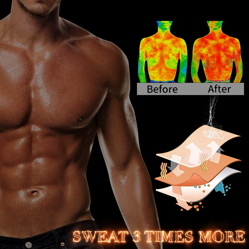 SHAPERIN Men Neoprene Sauna Zipper Waist Trainer Vest Tank Top Trimmer Body Shaper Gray X-Large