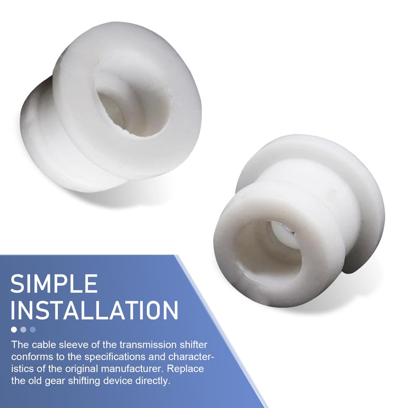 2 PCS Shifter Cable Bushing Kit, Compatible with Ford Focus MK Automatic Transmission Shift Linkage DG9Z-7K340-A (White)