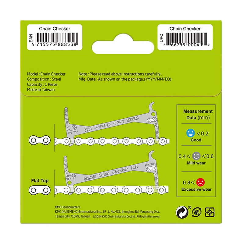 KMC Easy Chain Checker Chain Wear Indicator Tool, Universal, Silver