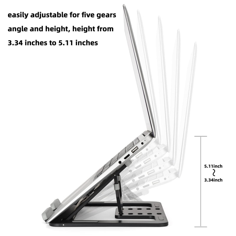 Laptop Stand Holder Computer Notebook Support Riser Adjustable Non Slip Laptop Base Bracket Ergonomic Foldable Desk Mount for Dell HP MacBook Air Pro Lenovo Chromebook