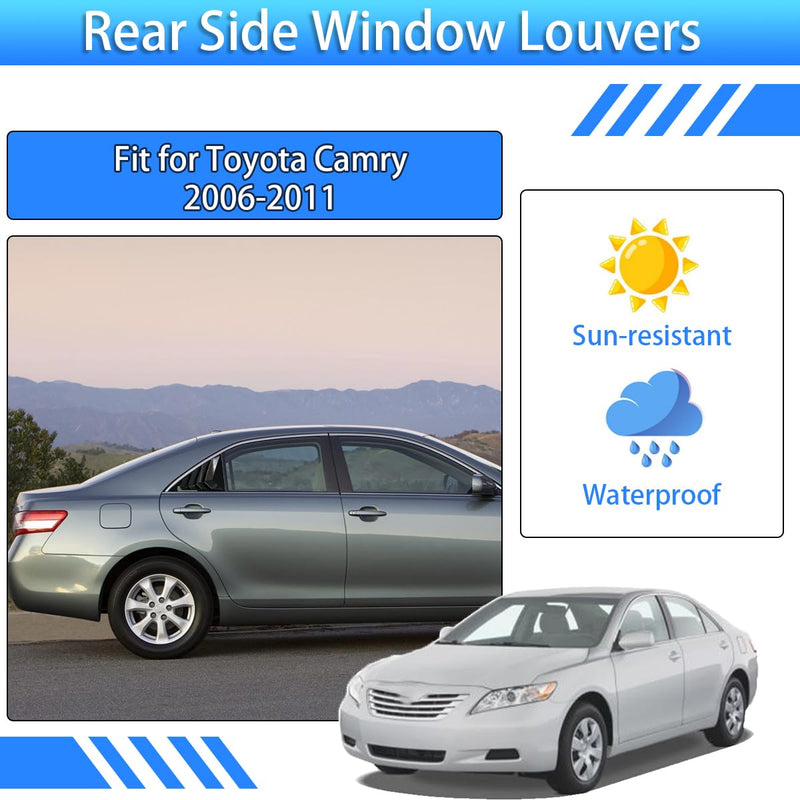 for Toyota Camry 2006 2007 2008 2009 2010 2011 Window Louvers Front Side Racing Style Sport ABS Window Louvers Air Vent Scoop Shades Cover Blinds Trim Exterior Accessories 2PCS(Carbon Fiber) For 6Th Camry 2006-2011 Carbon Fiber
