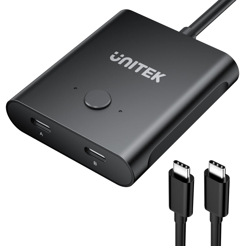 Unitek Bi-Directional USB C Switcher 1 in 2 Out/2 in 1 Out USB Switch Selector 2 Computers Share 1 Devices USB KVM Switch100W Charging 8K@60Hz Video 10Gbps Data Transfer USB-C Cables Included Black