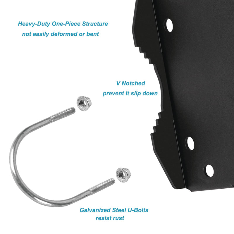 Antenna Mast Clamp Cross-Over Bracket Kit for 1.7-2.3" OD Poles, Antenna Pole Mounting Hardware with U Bolts, for TV Antenna, Weather Station, Antenna Double Pipe-Mounting