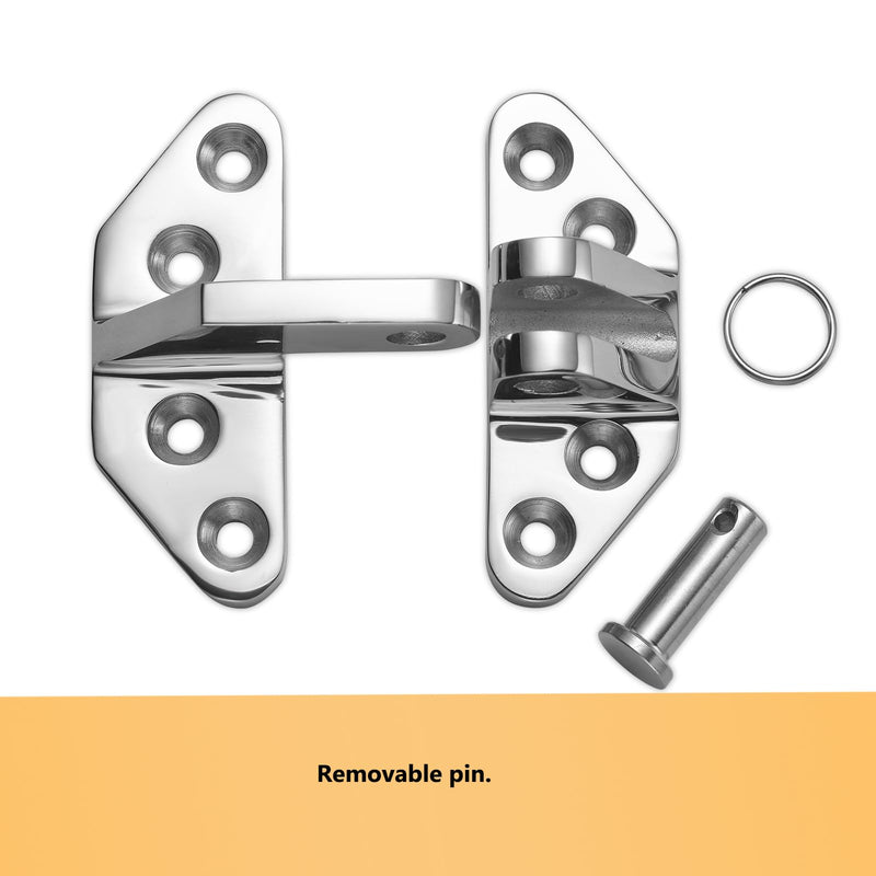 Heavy Duty Long Reach Hinge, Marine Boat Hatch Hinges 316 Stainless Steel, Sturdy Deck Cabinet Door Hinges with Screws (Pack of 2) 2.87 x 2.6"
