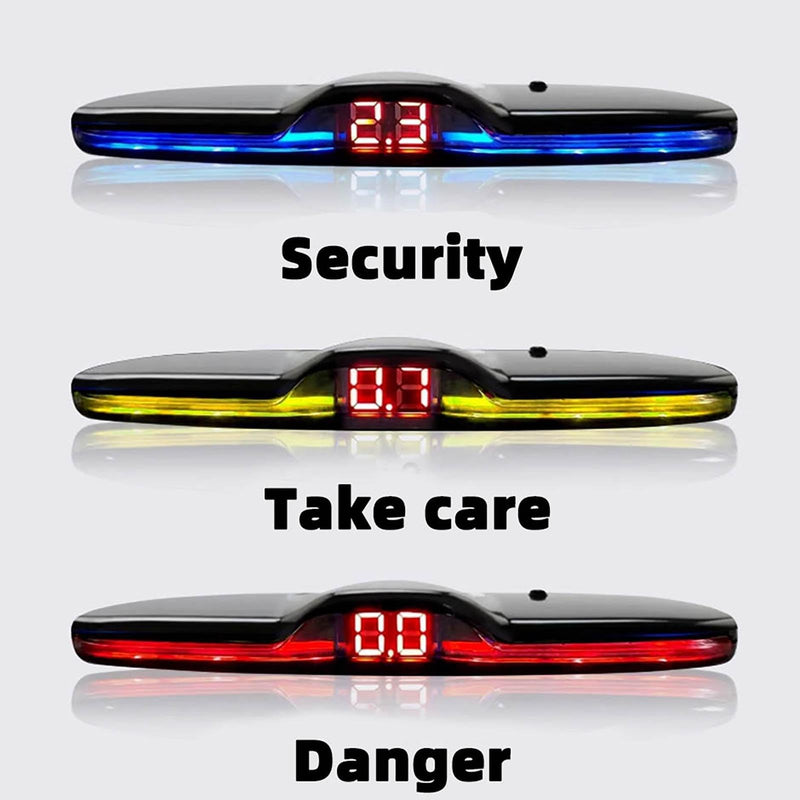 Car Parktronic Parking Built-in Plane Sensors Rear Reversing Backup System with 4 Sensors LED Light Distance Display Warning Buzzer Distance Detection… Silvery