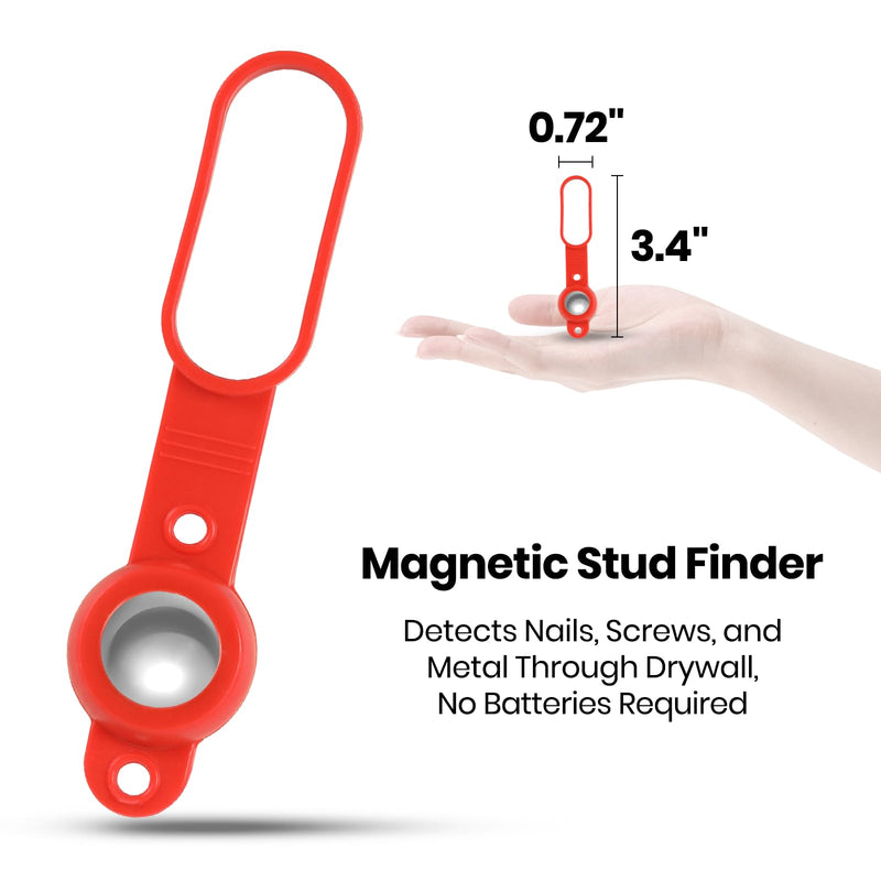 Calvana 4 Pack Magnetic Stud Finder - 27 lbs of Pull Power Stud Ball, Detects Nails, Screws, and Metal, Through 5/8" Drywall, Wood or 3/4" Plywood Paneling, No Batteries Required, 52300 4pack