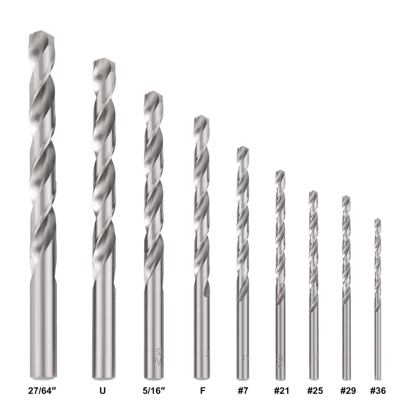 COMOWARE Drill and Tap Sets, HSS Jobber Length Drill Bits with Metal Indexed Case | 18-Piece, 6-32 to 1/2"-13 Tap Sizes UNC 18Pcs