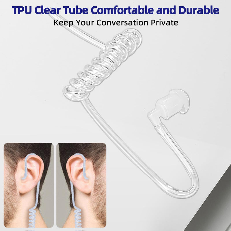 Earpiece for Walkie Talkie Radio Earpiece with Mic/PTT, Compatible for Motorola CP100D R2 CP200 CP185 CP200D CLS1410 RMU2080D CLS1110 RMU2040 BPR40 Acoustic Tube Surveillance Headset (2 Pin)