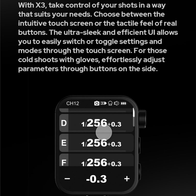 Godox X3-S X3S X3 S Touchscreen TTL Wireless Flash Trigger for Sony, 2.4GHz Wireless, High Speed Sync, OLED Screen Adjustable Brightness TTL Speedlight Transmitter for Sony Cameras