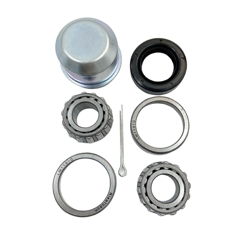 3/4'' Axles Trailer Wheel Hub Bearings Kit,LM11949/LM11910,0.7500" ID,1.7810" OD, 84389TC Seal OD 45.72 mm,Dust Cover and Cotter Pin,2 Set