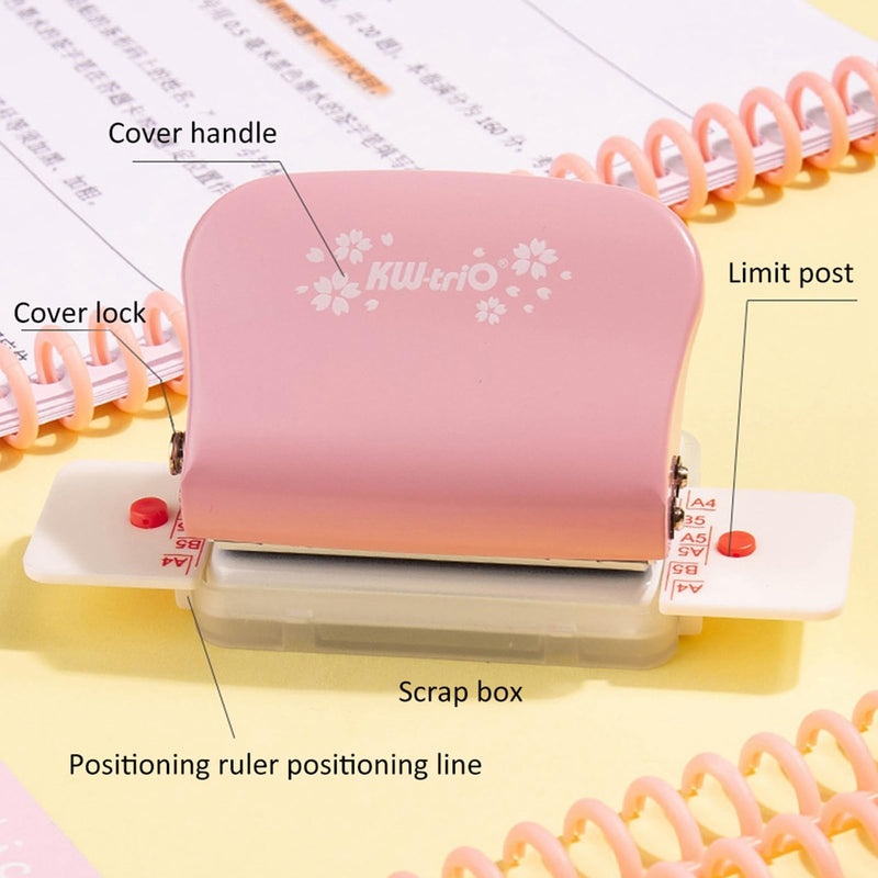 99H9 Hole Puncher, Pink Small Multi Hole Punch, 26Hole 30Hole 20Hole Paper A4 B5 A5 Looseleaf Manual Punching Machine