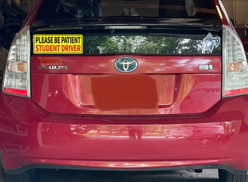 Non-Magnetic Student Driver Stickers - Removable Student Driver Stickers, Safe for Painting Removable Back Glue Works Better Than Magnetic Suitable for Plastic Bumpers and Windows 5pcs Yellow Non-magnetic