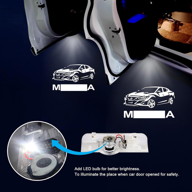 No Fade Car Door Lights Logo, Puddle Lights Welcome Lights Accessories Compatible with Maxima 2004-2022 -2PCS