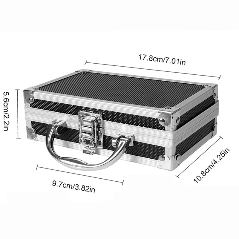 Aluminum Carrying Case - Mini Aluminum Foam Briefcase ToolBox - Portable Tool Case (180 * 110 * 55mm) 180*110*55mm