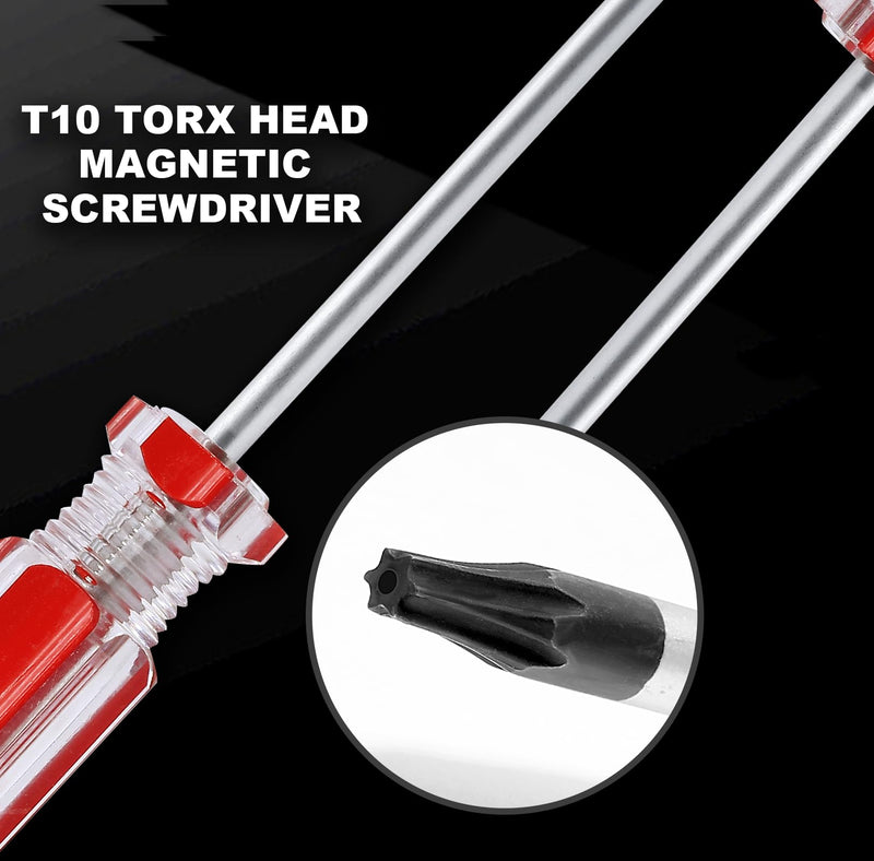 Luomorgo 1 Pc T10 Torx Screwdriver, T10 x 75mm Magnetic Tip Screwdriver with Insulated PVC Handle, Security Torx Screwdriver for Repairing Device, Appliance