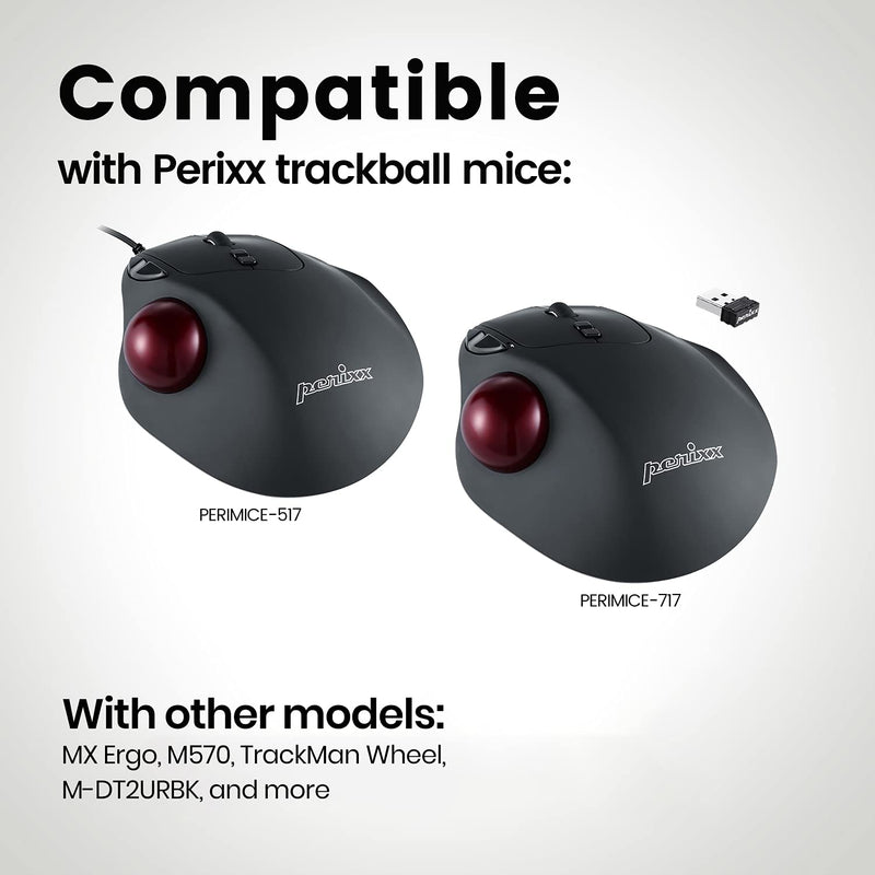 Perixx PERIPRO-303X2E 1.34 Inches Trackball 2 pcs Pack - Replacement Ball for M570, M575, PERIMICE-517/520/717/720, and Other 1.34inches Trackball Mouse - Glossy Red and Matte Red… Red & Matt Red