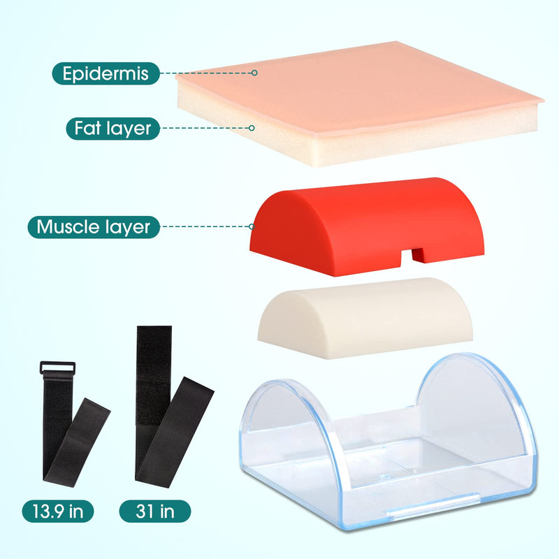 IM,SQ Injection Practice Pad Model with Skin, Subcutaneous Tissue and Muscle Layer for Nurse and Medical Student Training, Wearable Injection Practice Kit
