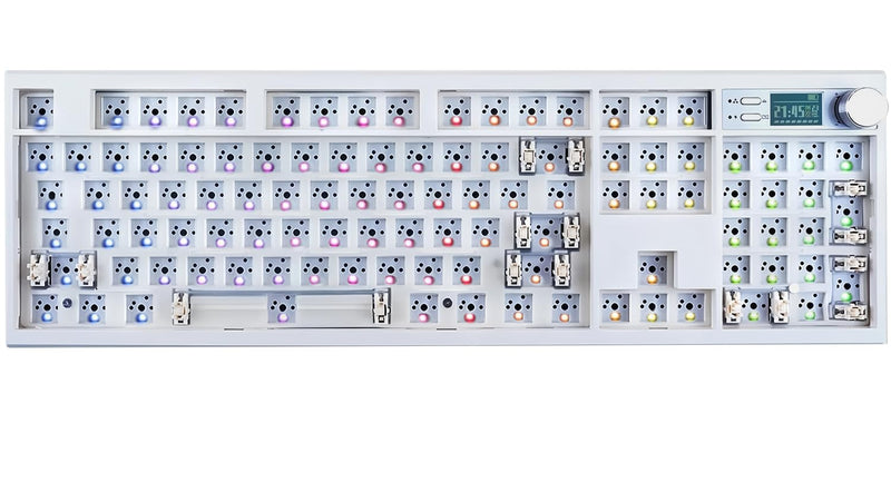 BOYI GMK104 Barebones Keyboard&35pcs HiFi Linear Switches,VIA Programable BT5.0/2.4GHz/Type-C Hot-Swap RGB Custom DIY Mechanical Keyboard WIith 5-Pin Pre Lubed Mount Cream Silent Switch