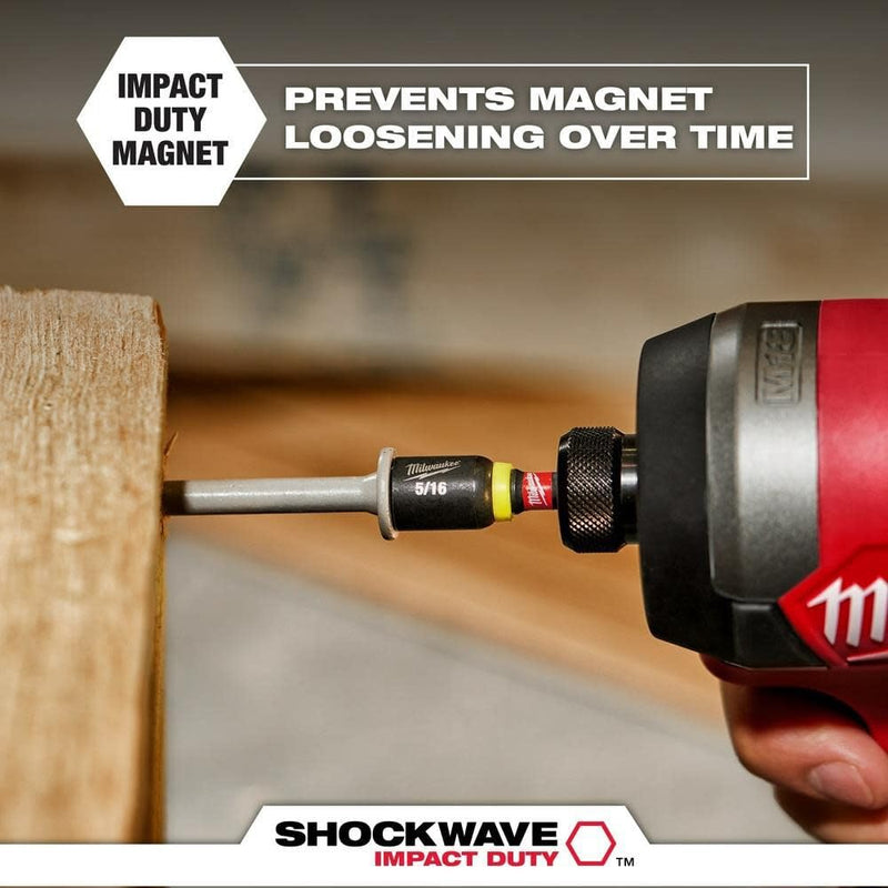 Milwaukee 49-66-4703 Shockwave 1-7/8-Inch Mag Nutdriver 5/16-Inch, 10 Pack