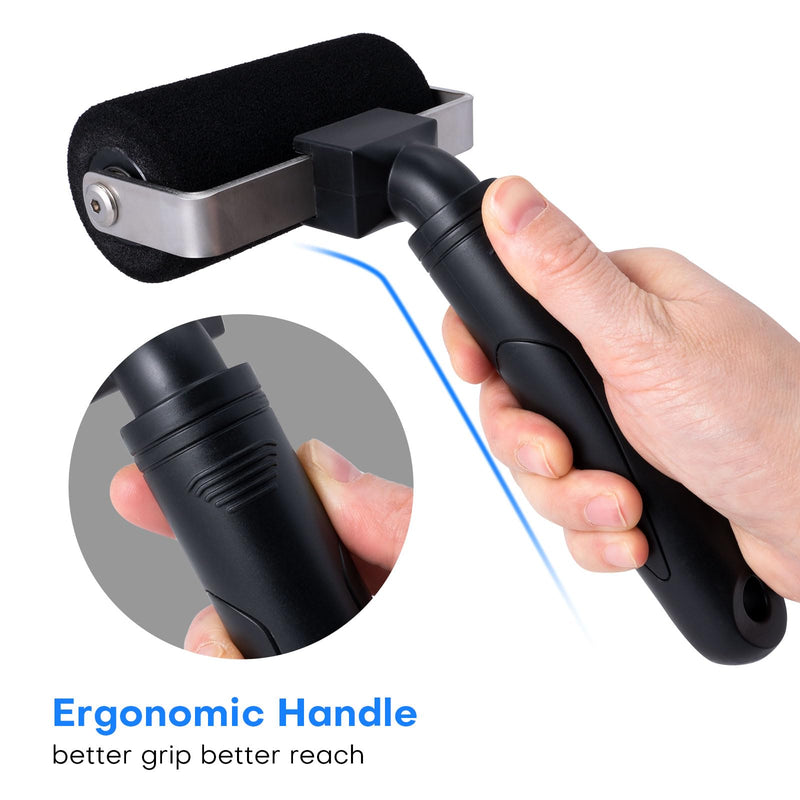 NEWISHTOOL 4-Inch Sponge Seam Roller, Rivet Roller for Vinyl Wrap, 2 Pack Foam Roller Car Wrapping Applicator Tools for Rolling Over Rough Textured Uneven Surfaces, Scratch Free Film Roll Tools