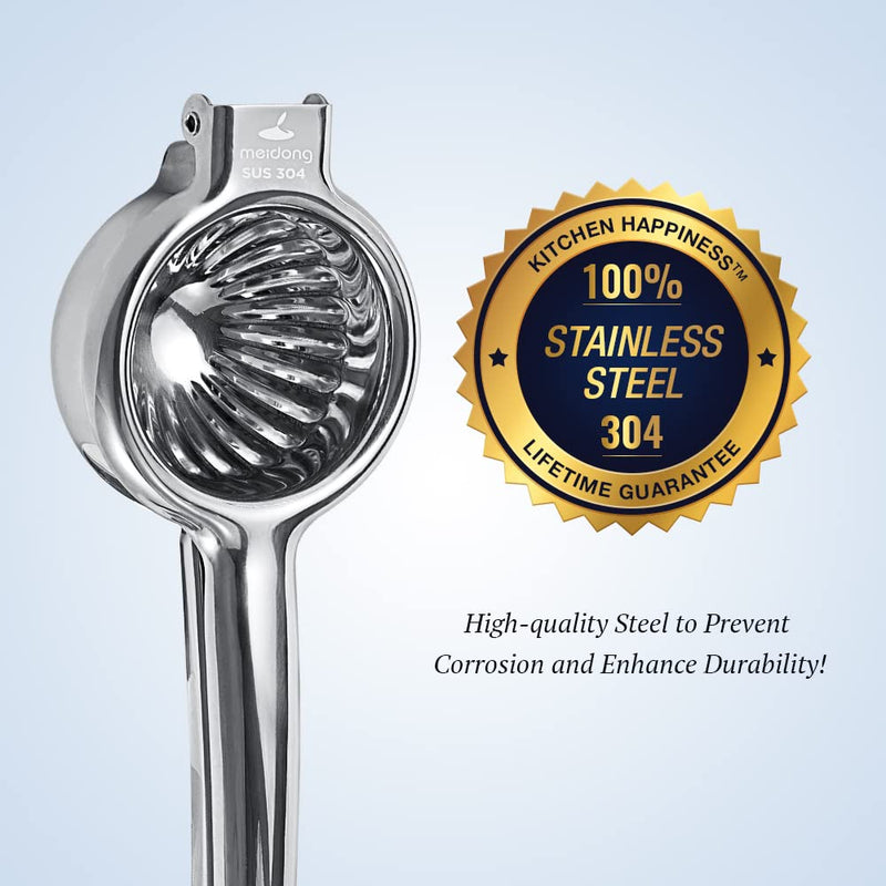 Upgraded Lemon Squeezer Meidong Super Stainless Steel 304 Hand Press Juicer Manual Citrus for Juicing Lemon ＆ Limes, Vegetables Large