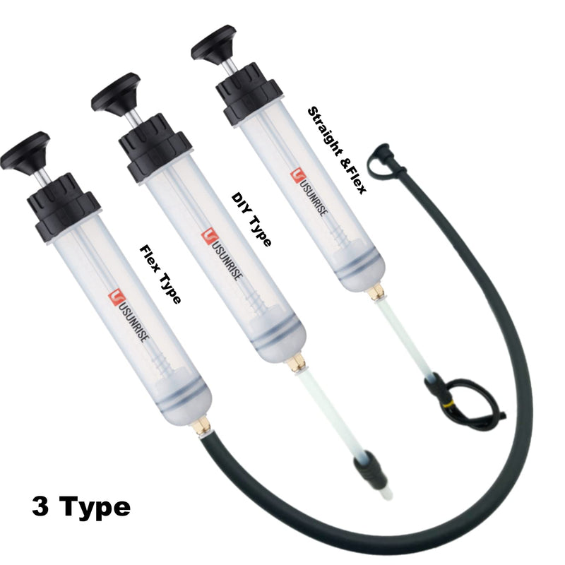 Automotive Fluid Extractor Pump,Oil Change Syringe with Long Hose,Syringe Style Pump for Power Steering Transmission Gear Oil & Brake Fluid Changes, Hand Vacuum Pump 200CC/200ML-3 ProType