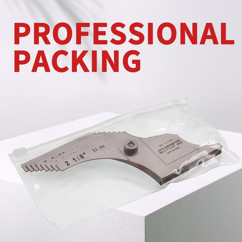WeldingStop Welding Gauge Weld Fillet Leg Length Gage 2''1/8-3'' Inch Laser Carving Stainless Steel 8 pcs 2''1/8-3''
