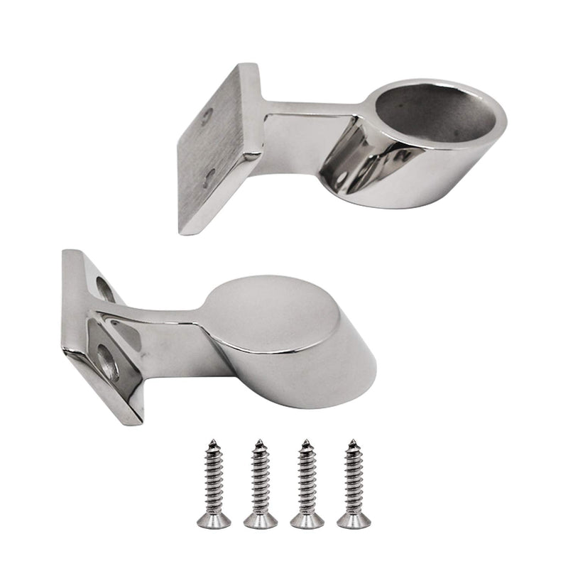 SHENGHUISS 2 Pack 7/8 inch Stainless Steel 316 Hand Rail Fitting, 60 Degree End Lift Handrail Fitting for 7/8 inch O.D. Tube Marine Boat Yacht with Screws 2 Pcs 7/8” End