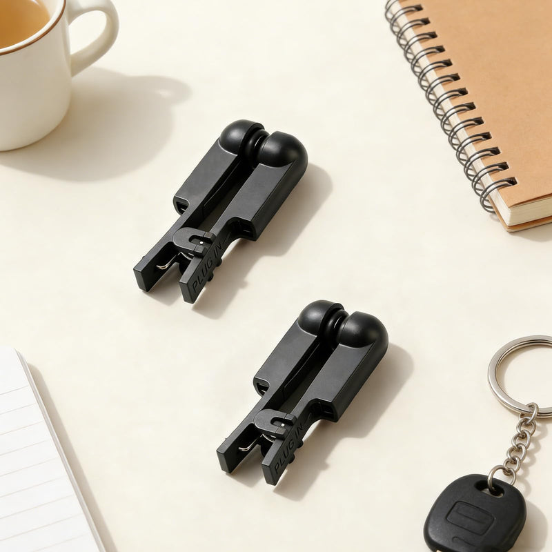 1 Pair Ear Clip Electrode,Black Rubber Reusable Clip Compatible with TENS 7000 & Standard Units,Meridian Point Stimulation Accessory (Black) Black