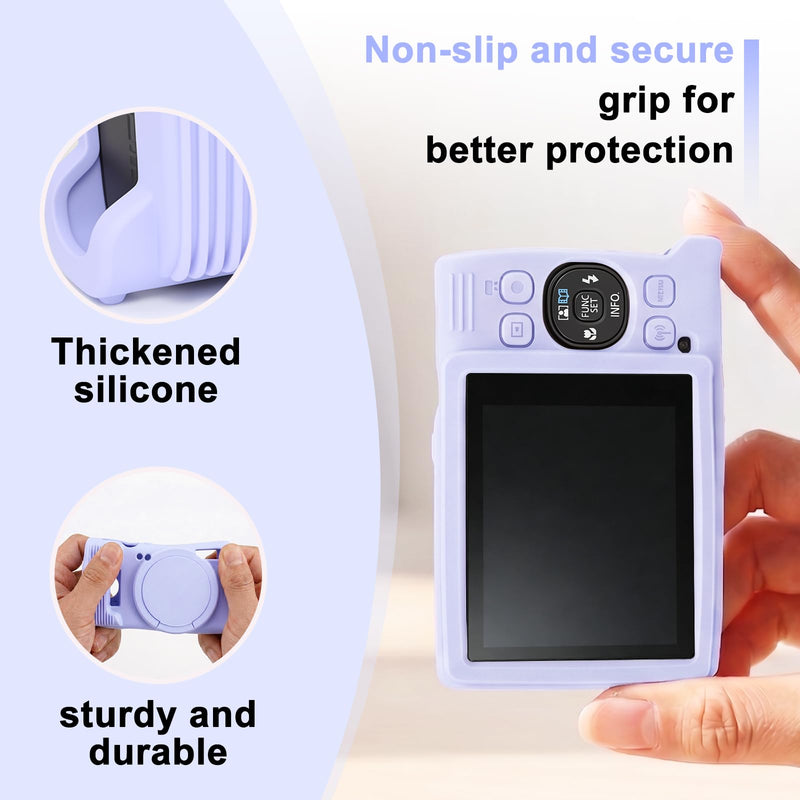 Case for PowerShot IXY 650 / ELPH 360 HS/IXUS 285 HS Camera | Soft Silicone Protective Camera Cover with Removable Lens Cap, Includes 2 Screen Protectors & Wrist Strap (Lilac) Lilac