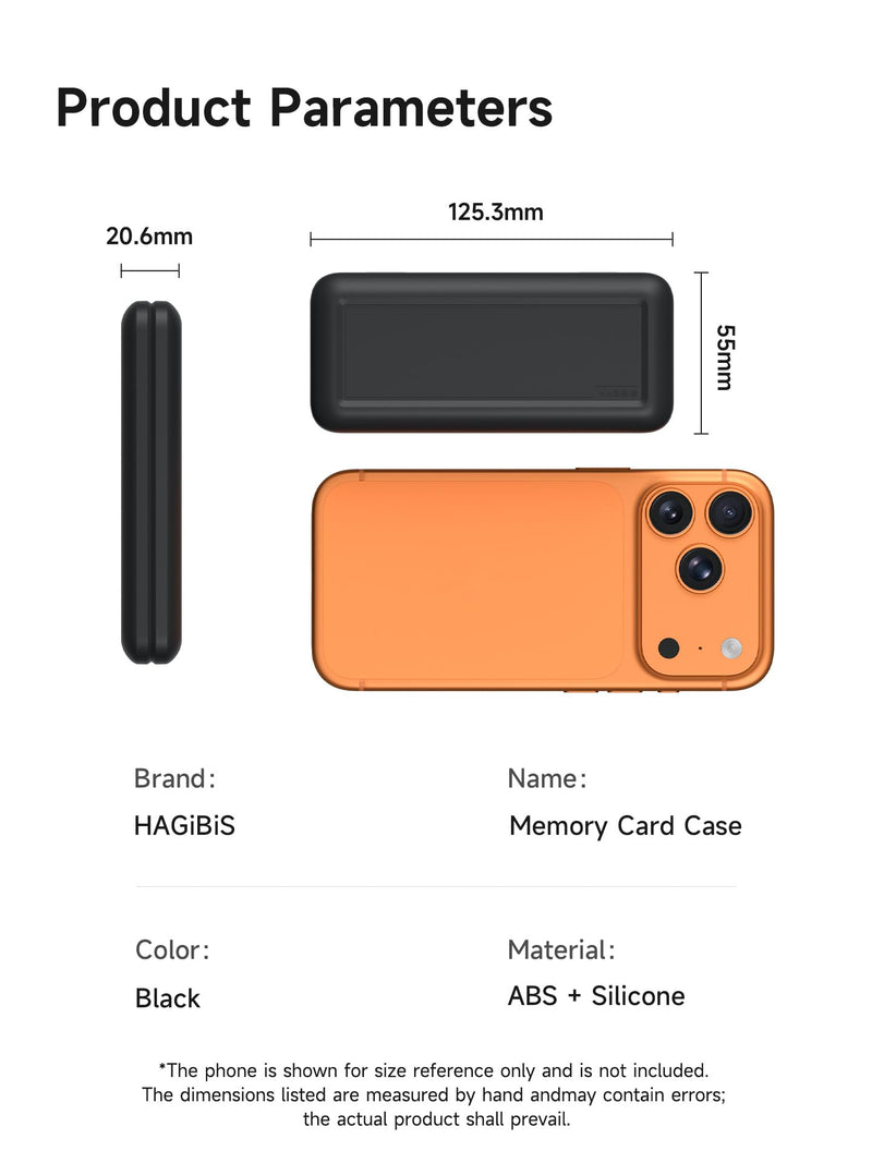 Hagibis Memory Card Case, Magnetic Portable Card Holder Anti-Shock Carrying Box for SD MicroSD SDXC SDHC CFE-A CFE-B Card TF Storage Box Water-Resistant，for SD/TF Card Black