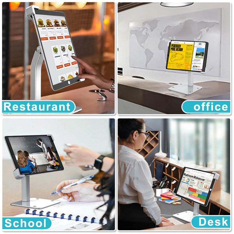 Anti-Theft Kiosk Desktop Stand for 7-11“ ipad Tablet, 360° Swivel Heavy Duty Aluminum Retail POS Business Tablet Mount with Security Lock, Compatible iPad 10th 9th 8th Gen iPad 10.9 10.2 9.7