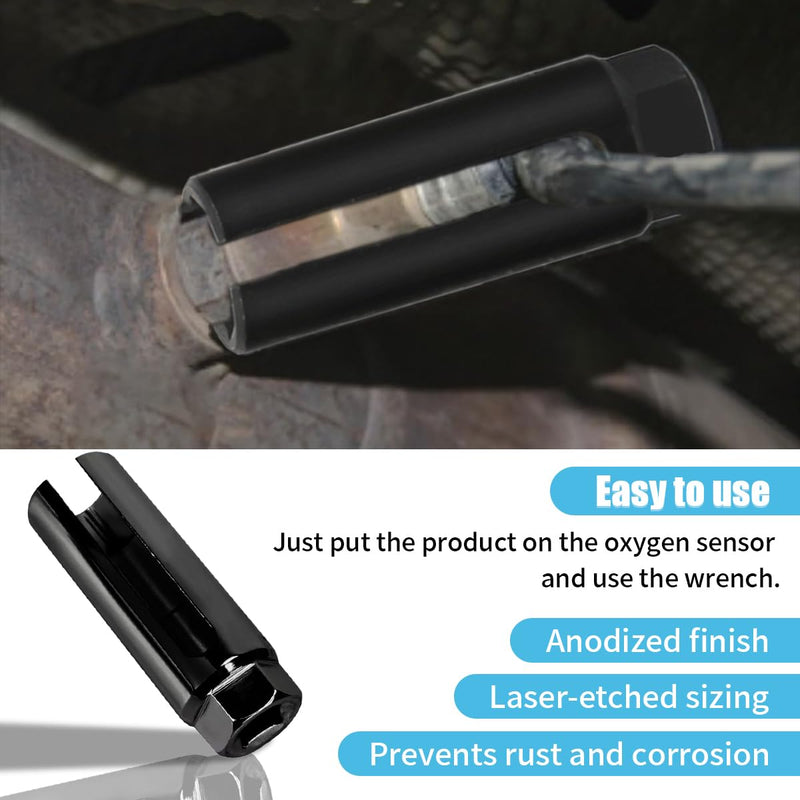 Car Oxygen Sensor Socket with Side Wire Cutout, 3/8 Inch Drive ×7/8 Inch (22mm) with 5/16" Opening, Oxygen Sensor Offset Removal, Universal 6-Point O2 Installation Tool 1