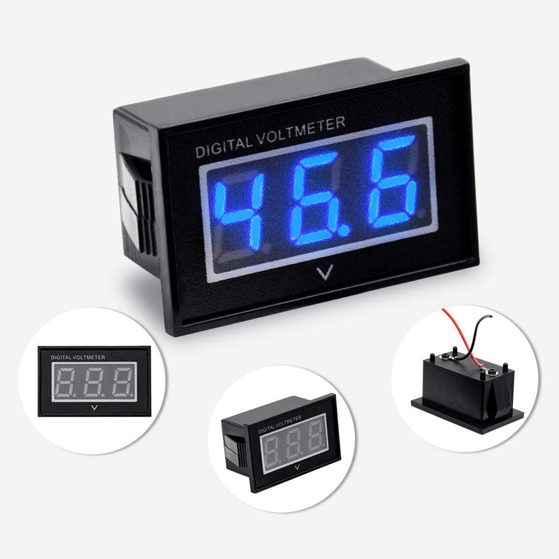 Waterproof Monitor 24V 36V 48V Golf cart Voltmeter Blue Digital Voltage Meter Battery Gauge DC6.8-60V 24 36 48V blue digital volt meter