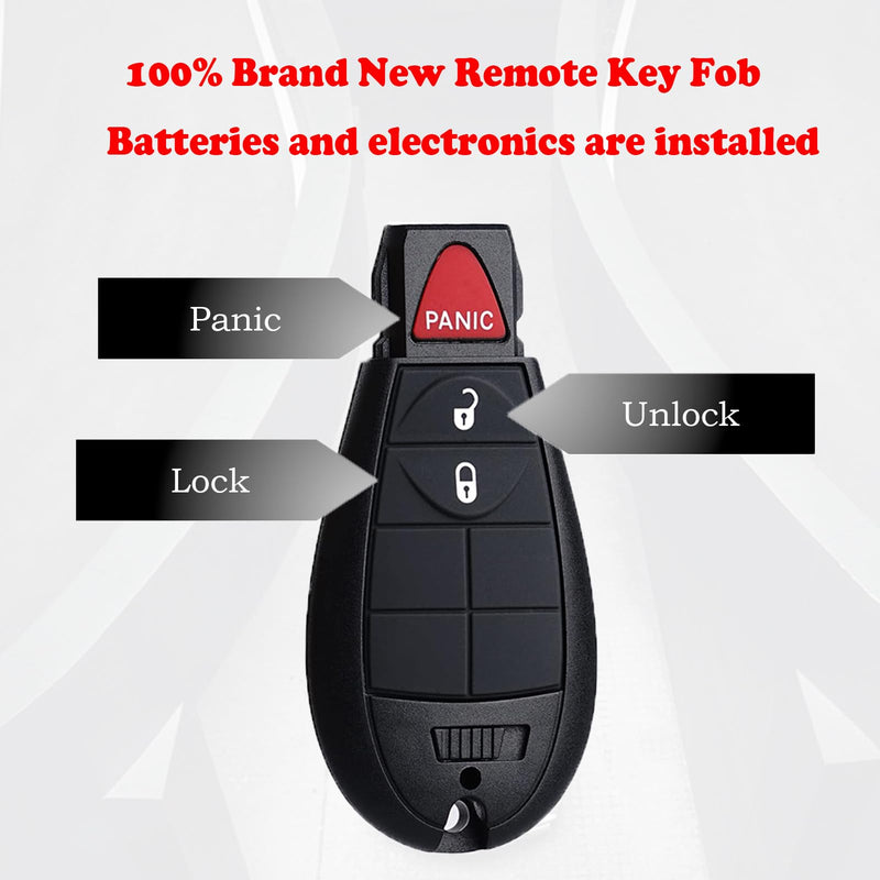 MechanMagic Key Fob Fobik Replacement Compatible for Dodge Ram 1500 2013-2021 2500 3500 4500 5500 HD 2013-2018 Pickup Truck Keyless Entry Remote Control GQ4-53T 56046953AE Sets of 2
