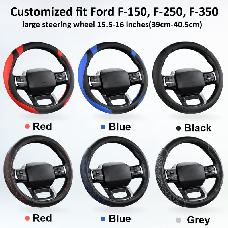 West Llama Customized Auto Car Steering Wheel Cover for Ford F-150, F-250, F-350, Expedition (Black) Large size (15 ½''-16'') Black