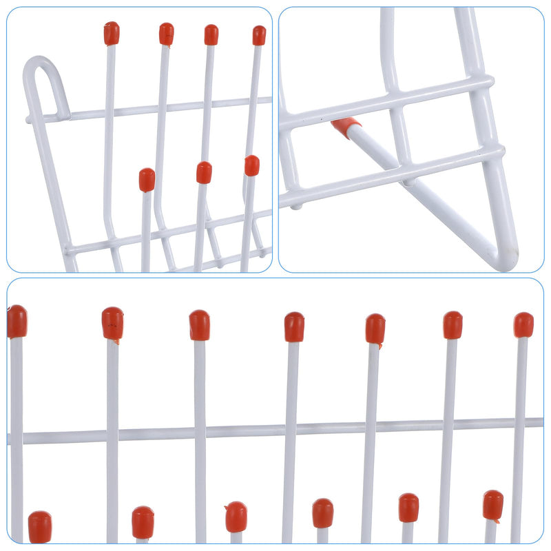 Tube Drying Rack Laboratory Draining Rack, Glassware Beaker Drying Holder Steel Wire Test Wall-Mount Tree Stand Cleaning Frame Tool 24 Pegs Bottle Drying Rack