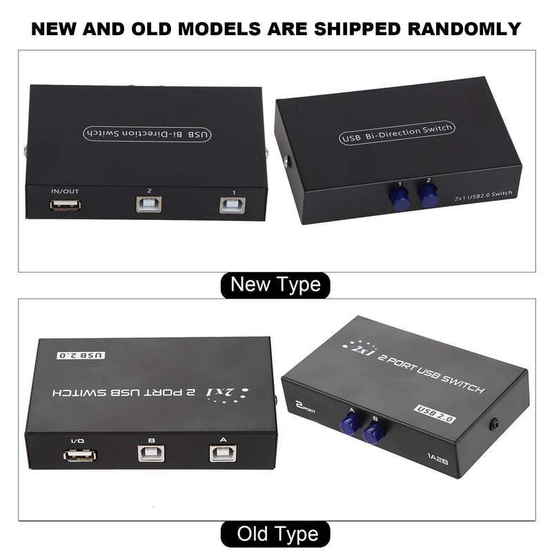 USB Sharing Switch, fosa Sharing Switch Selector 2/4 Port USB 2.0 Manual Sharing Switch Switcher Box Switcher Adapter Hub for PC, Printer, Scanner, Mouse, Keyboard(2 Port)