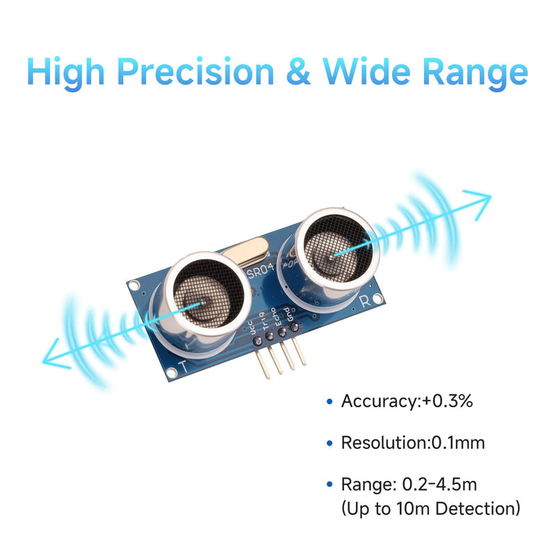 10PCS HC-SR04 Ultrasonic Distance Sensor Kit Waterproof High Precision Low Power Consumption Integrated for Ar duino U NO M EGA Rasp Berry P i High Precision Robot X Bee Zig Bee with 10 Du pont Wires