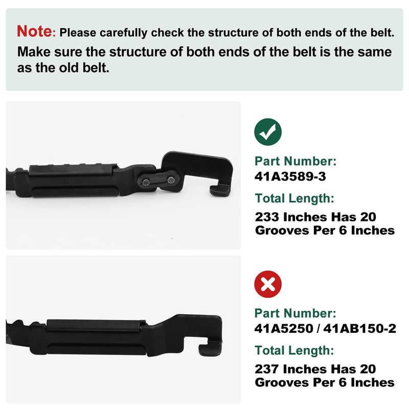 41A3589-3 Garage Door Opener Belt for 7' Garage Door Compatible with Lift-Master,Chamberlain,Craftsman, Garage Door Opener 41A3589-12 Belt Assembly, liftmaster Belt