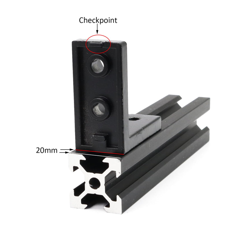 20 Sets 2020 Aluminum Extrusion T Slot Corner Bracket 20 Series Extruded Hardware 90 Degree Right Angle Connector with M5 Bolts Nuts for 20/20 80 20 2040 T V Slot Black Aluminum Profile 20Pcs 20x40 Bracket with Bolt Nut